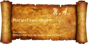 Margulies Andor névjegykártya